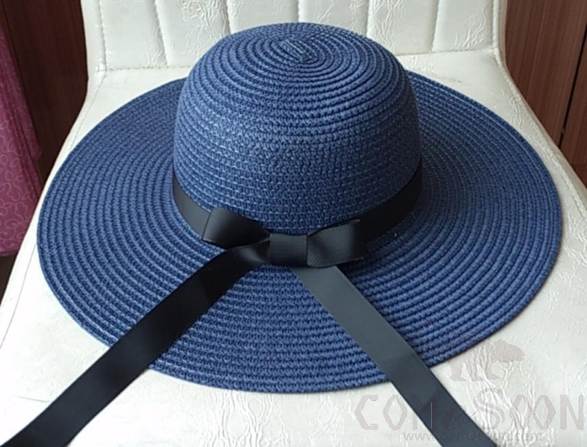 Straw Hat 1-Black,Straw,56~58cm