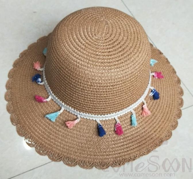 Straw Hat 1-Black,Straw,56~58cm