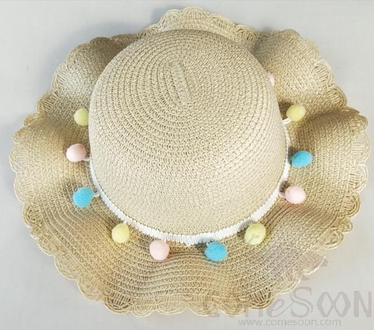 Straw Hat 1-Black,Straw,56~58cm