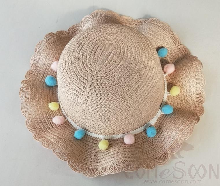 Straw Hat 1-Black,Straw,56~58cm