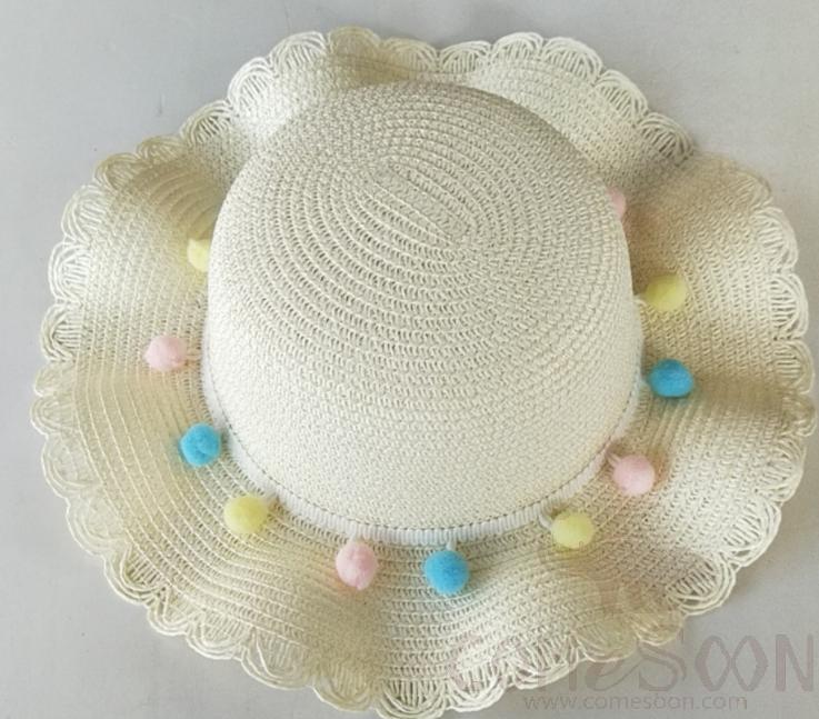 Straw Hat 1-Black,Straw,56~58cm