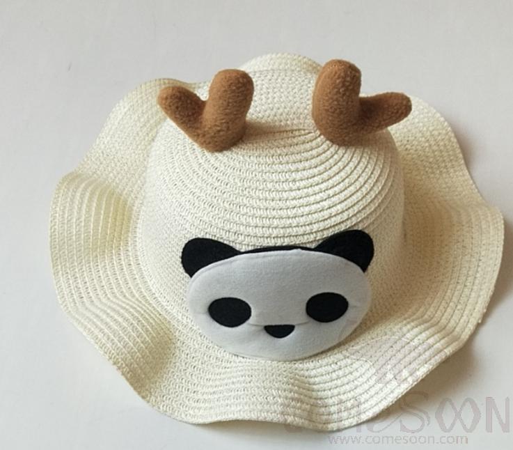 Straw Hat 1-Black,Straw,56~58cm