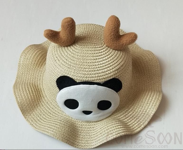 Straw Hat 1-Black,Straw,56~58cm