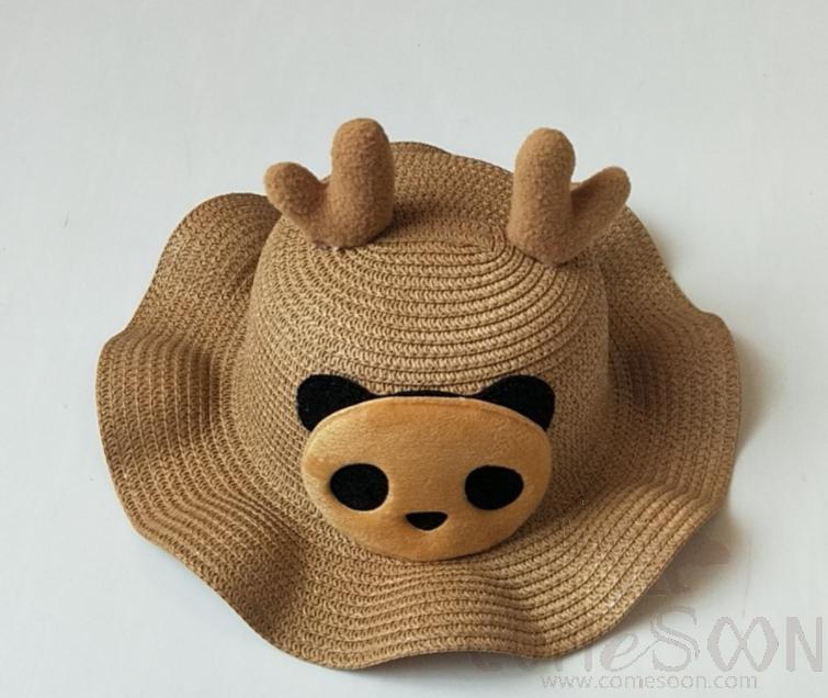 Straw Hat 1-Black,Straw,56~58cm