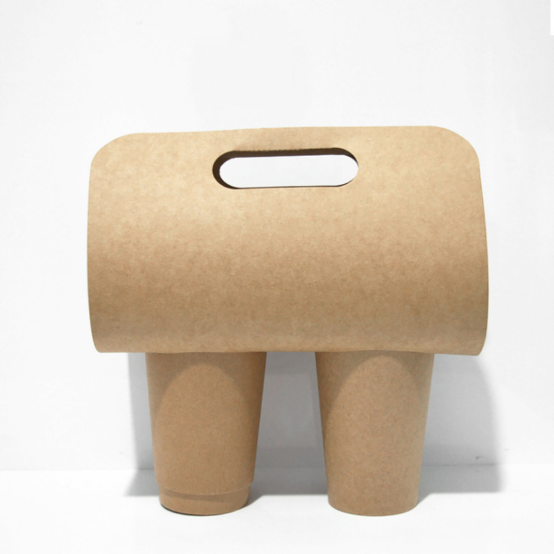 Coffee Cup Holder Two Cup Takeaway W/LOGO，24*38.6cm