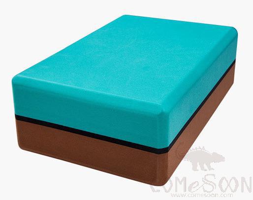 Yoga brick - EVA - (Lake Green + brown)