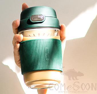 Modern Glass Coffee Cup Green