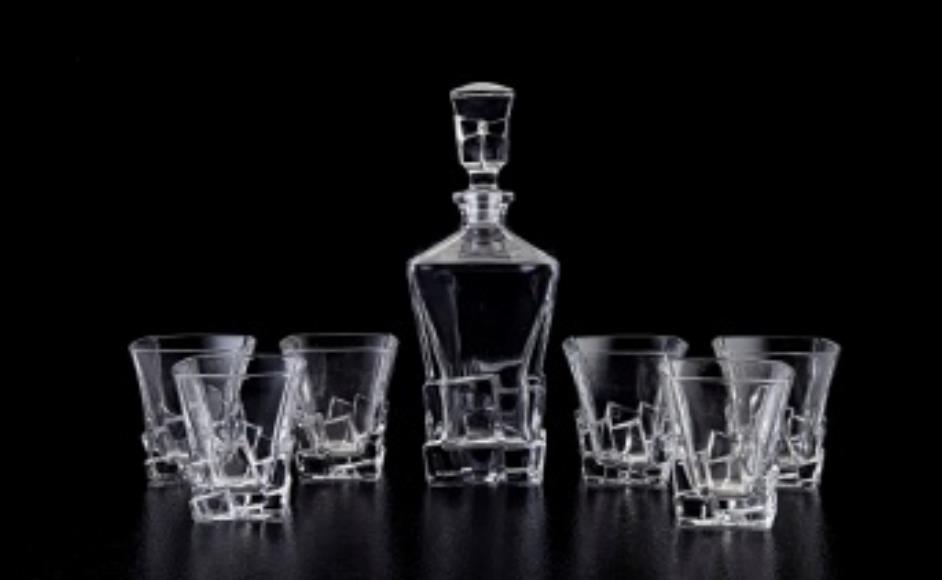 Crystal Wine Glass Bottle  Set 7pcs set