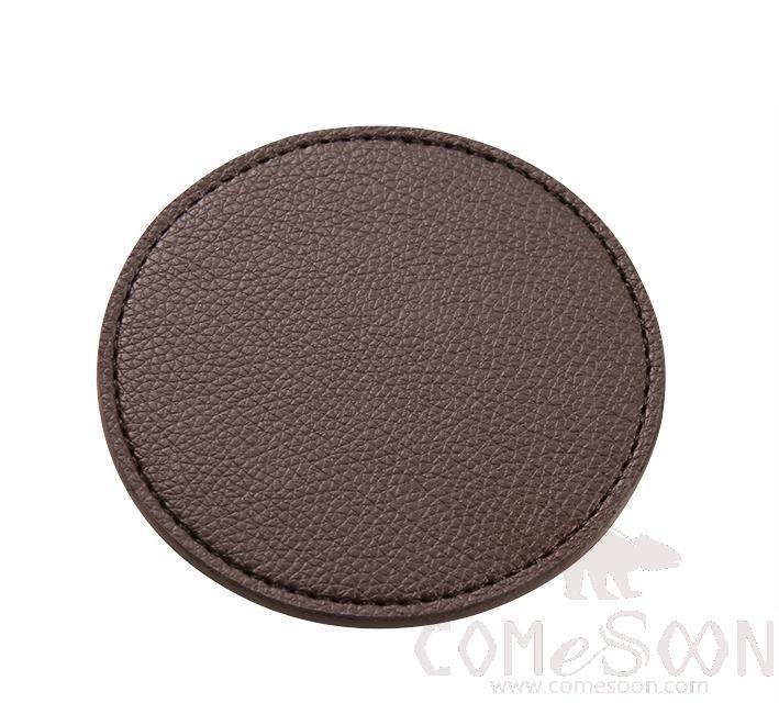 Coaster Round, 100mm, PU Leather