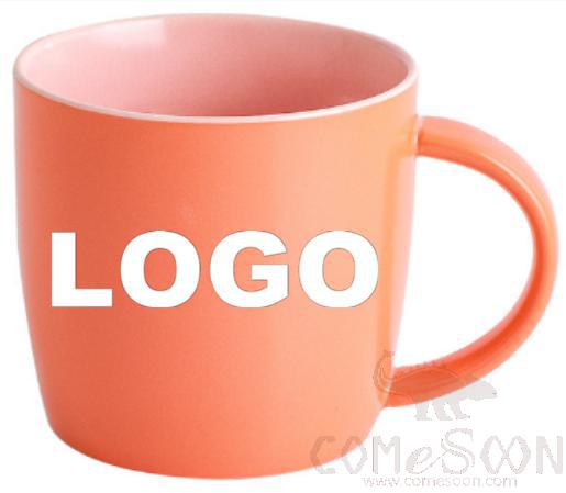 Ceramics coffee Mug with logo 360ml orange