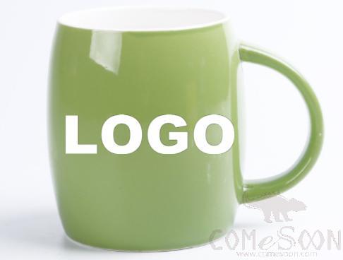 Ceramics Water Mug with logo 450ml green