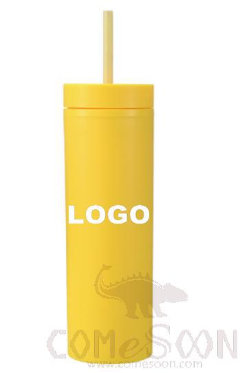 Plastic Straight Skinny straw Mug w/logo 16oz 574ml