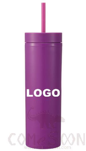 Plastic Straight Skinny straw Mug w/logo 16oz 574ml