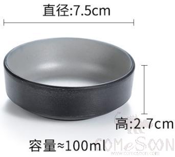 Grey-Black Series Grey Series 3 Inch Straight Round Plate