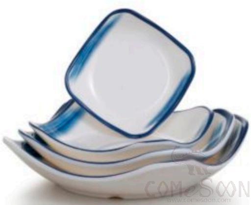 Cloud blue Series 3.8 Inch Square Foot Plate