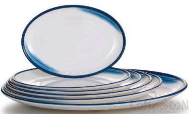 Cloud blue Series 8.97 Inch Oval Plate