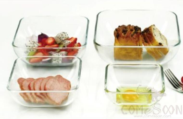 5 Inch Square Tempered Glass Bowl