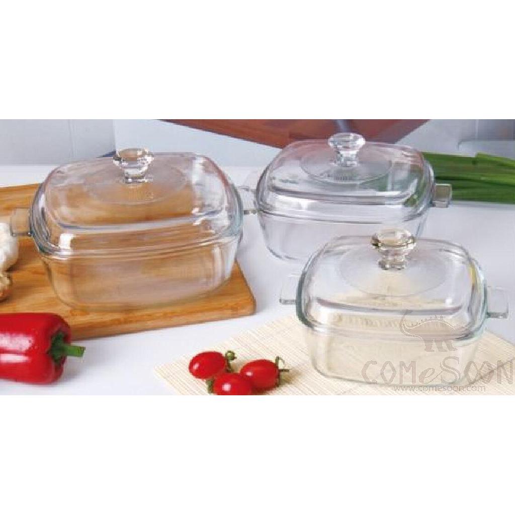 1.2 Liter Square Tempered Glass Pot