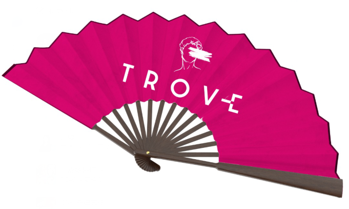 Hand Paper Fan Customized 8&quot; cloth bamboo(moq=1000)