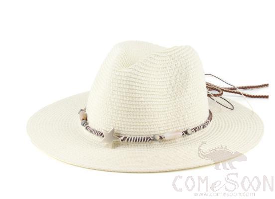 Straw Hat Female T1-Cream White