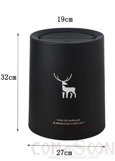 Black Trash Bin With Swing Cover-12L , Dustbins