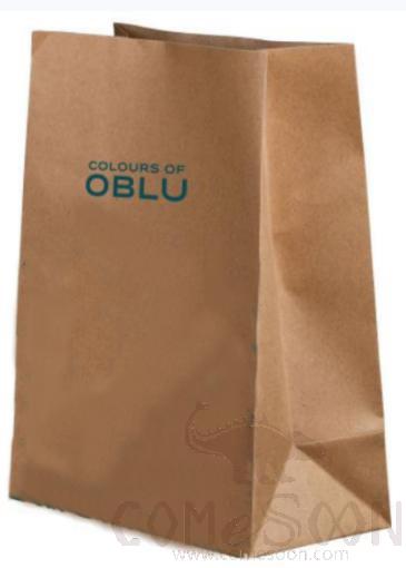 Kraft Food Bag M-sized W/ simple LOGO，L250*W140*H330mm