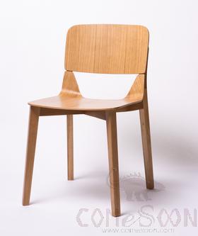 Chair，White Oak Frame + Bent Wood Seat (Birch Core Board With Imported Natural White Oak Veneer)，470*500*810mm