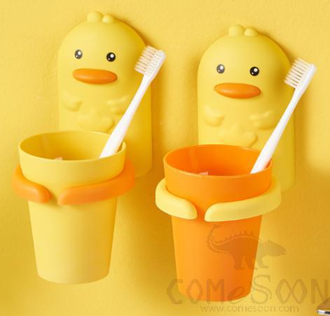 Little Yellow Duck Wall Mount Toothbrush Holder,pp,8.8*13.7*18.5cm