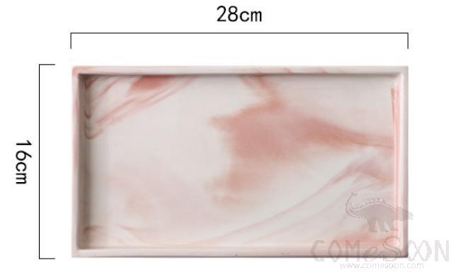 Imitation Marble Bathroom Tray， Ceramic，28*16cm