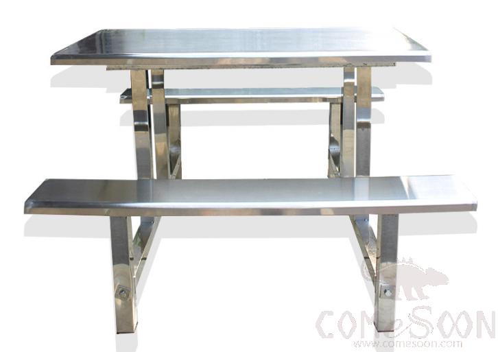 Stainless Steel Canteen Tables And Chairs-120*60*75Cm,All Stainless Steel Steel Plate