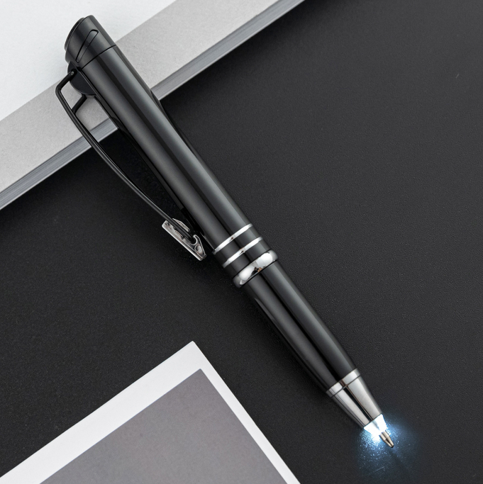 Customized Metal ballpoint pen W/ LED light and Logo,13.0*1.1cm