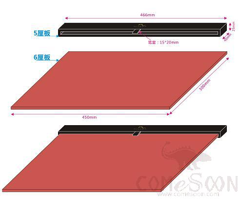 Desk Blotter,Black &amp; Red ,Pu,450*300*60Mm