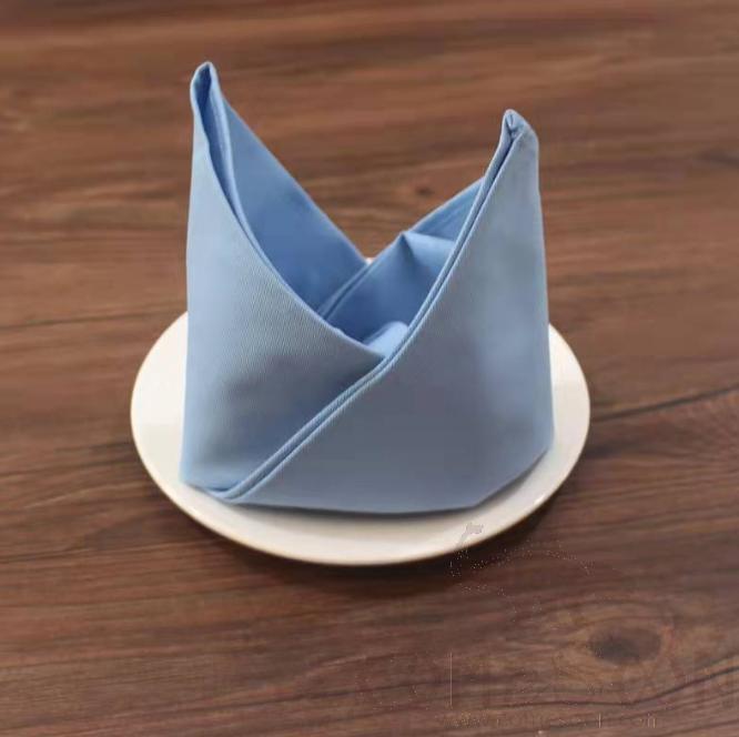 Pure cotton cup cloth, L47*W47cm,White,Sky blue , Napkin