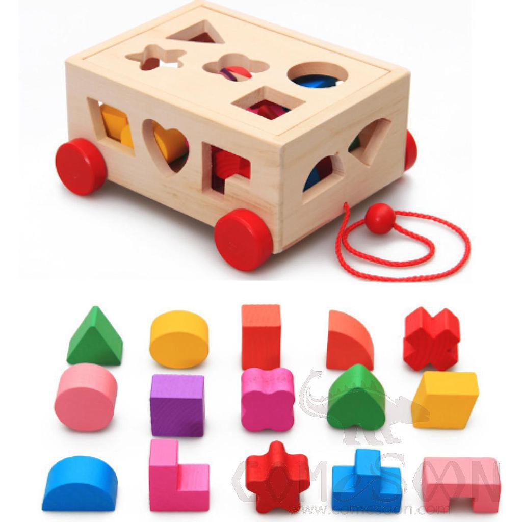 Educational Wooden Drag Toy，19*9.5*17.5CM