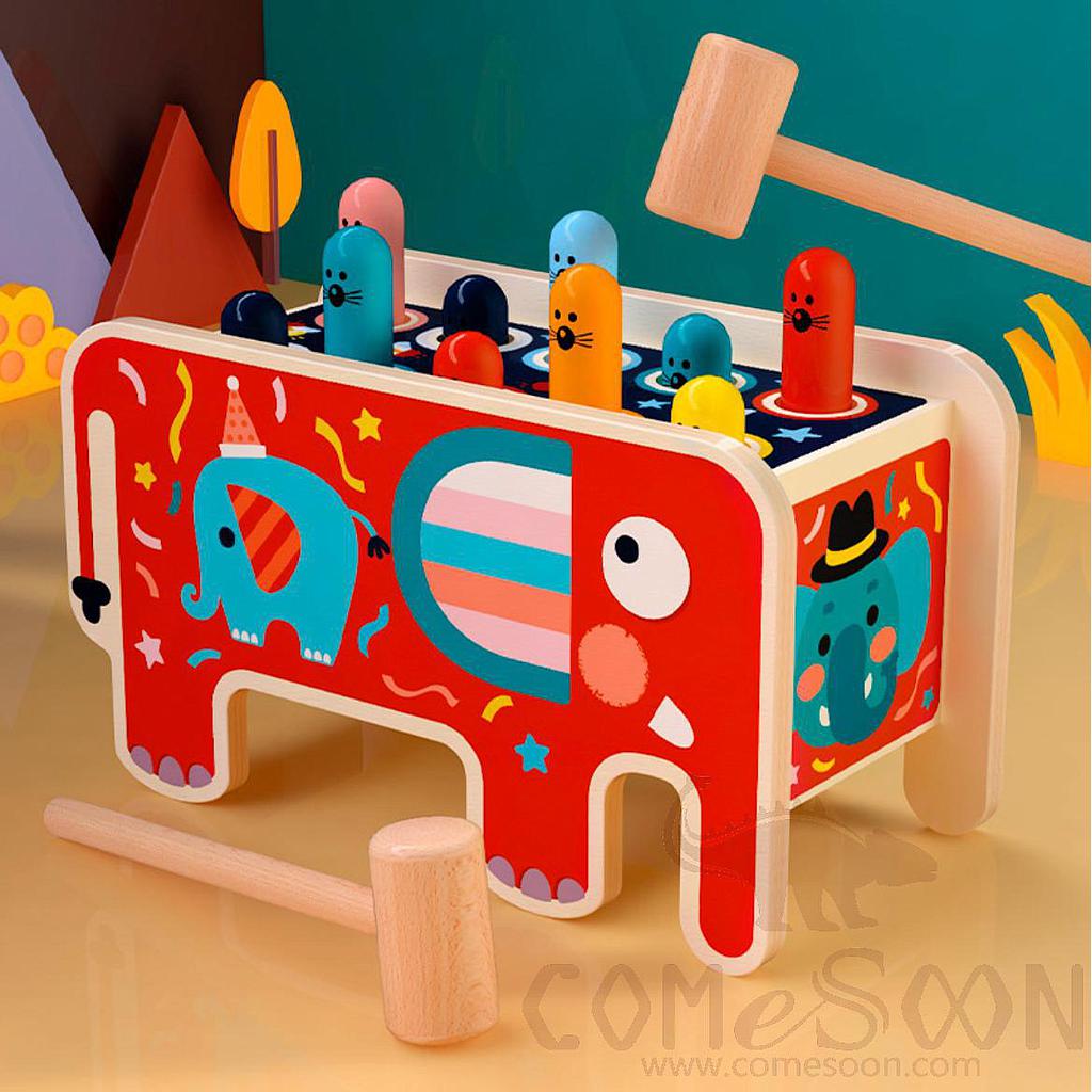 Whack-A-Mole，Lotus Wood + Plywood