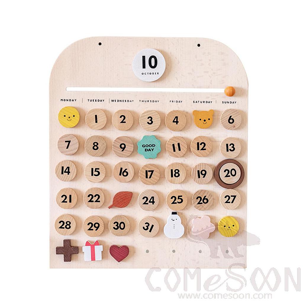 Magnetic Calendar Time Awareness Board，Beech