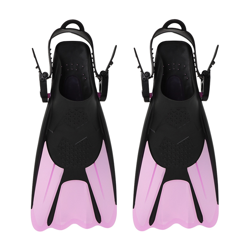 Adults' Flippers，Silicone，L，Pink Purple