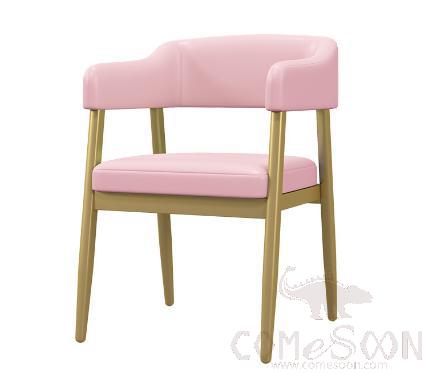 Pink Dining Chair, Iron Frame, W51*L52*H75Cm