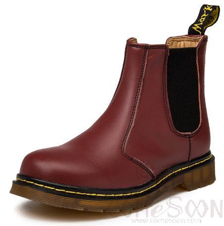 Mens Boots, Cherry Red, Leather