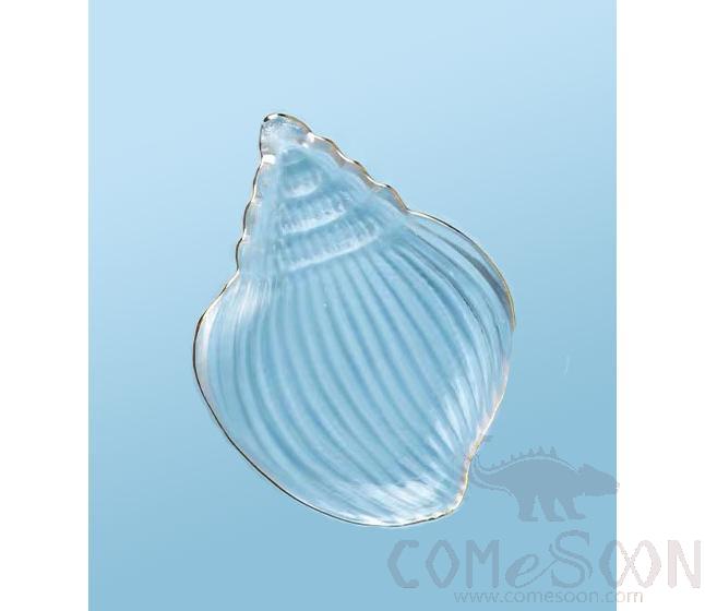 20cm conch plate - gold rim