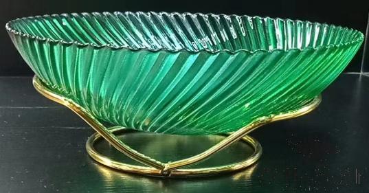 23.5CM net red plate small (green with gold stroke)
