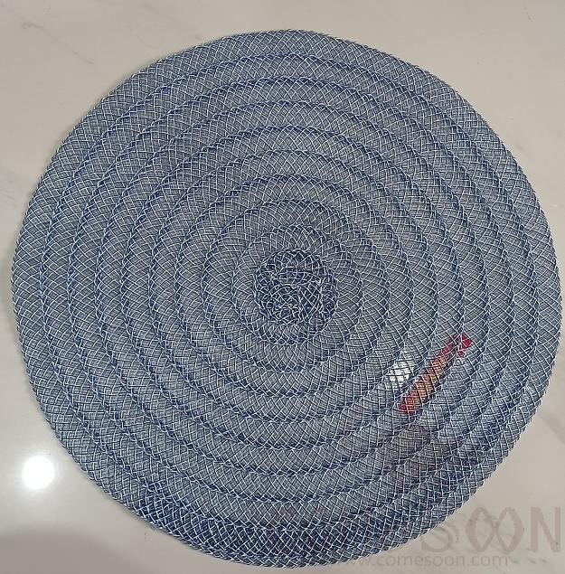 Pvc Placemat, Light Blue And White Stripes 2*1