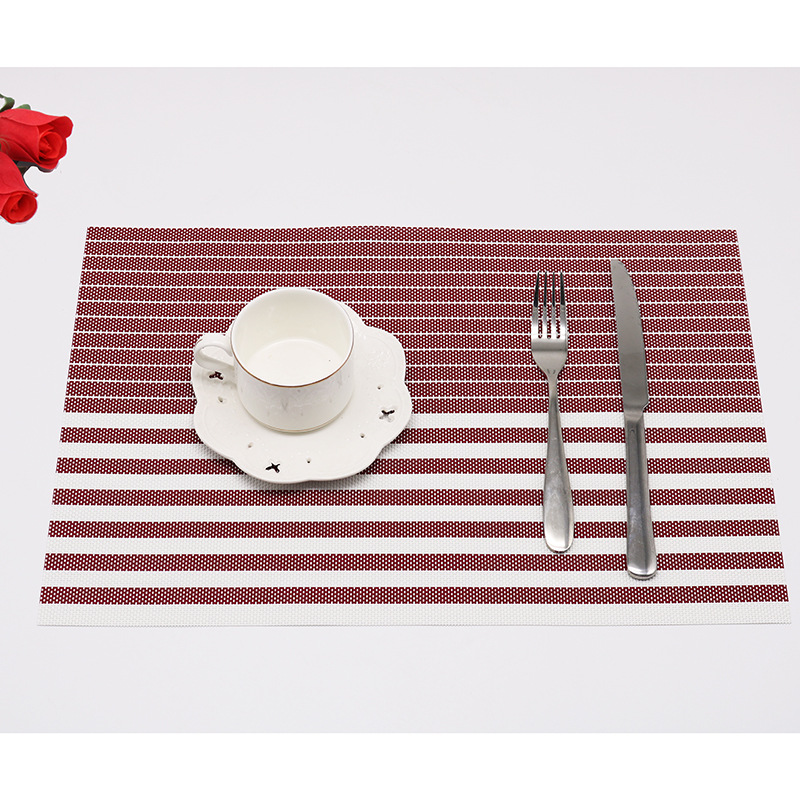 Pvc Placemat, Red And White Stripes 2*1