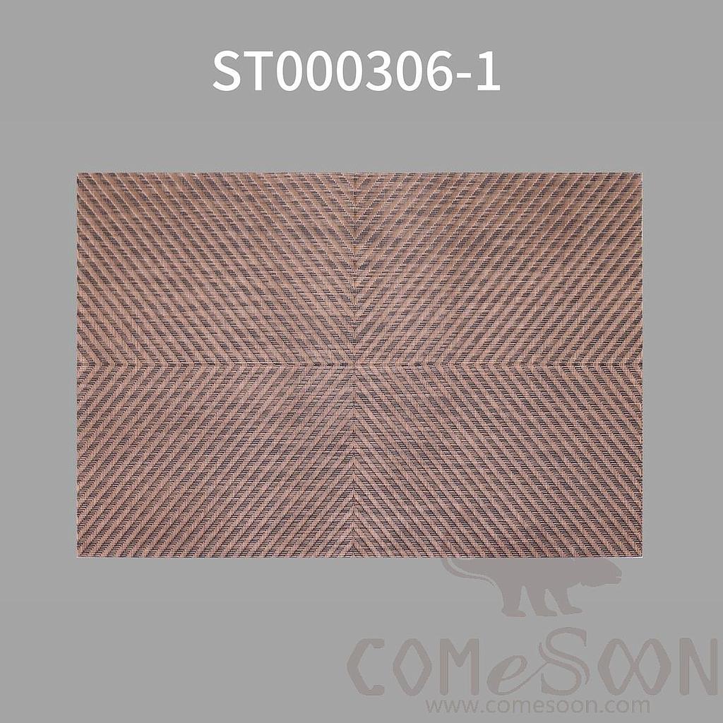 Pvc Placemat, V-Shaped Black Brown