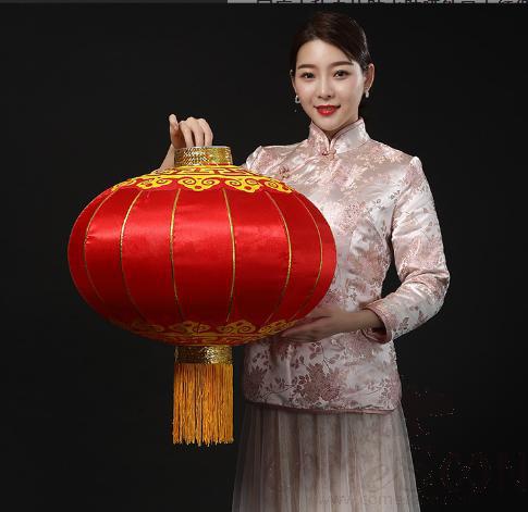 Iron Lantern,Satin Material,50Cm