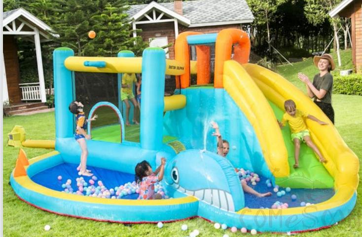 Whale Water Slide，450*370*215cm