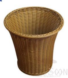 Imitation Rattan Trumpet Bucket, Flat Rattan + 3.0 Round Rattan, D36*36cm