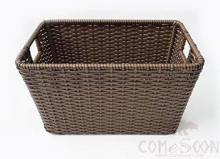 Flat Rattan Iron Pipe To Send Clothes Basket, Baking Lacquer Iron Pipe + Flat Rattan, 50 * 35 * 10cm