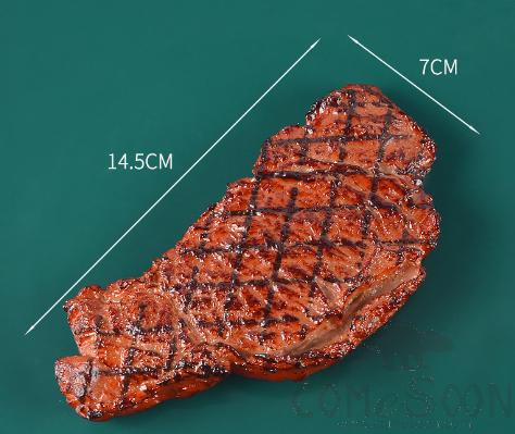 Simulation Tableware Model--Linger Steak,PVC,14.5*7cm