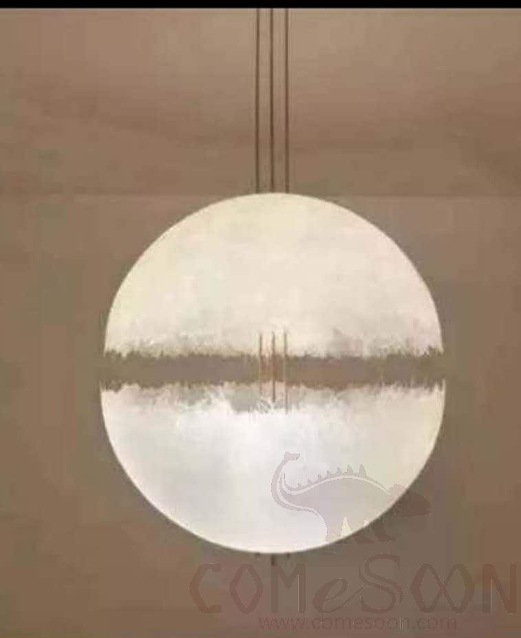 Small Pendant Light, Fiberglass + Copper, W500*530Mm